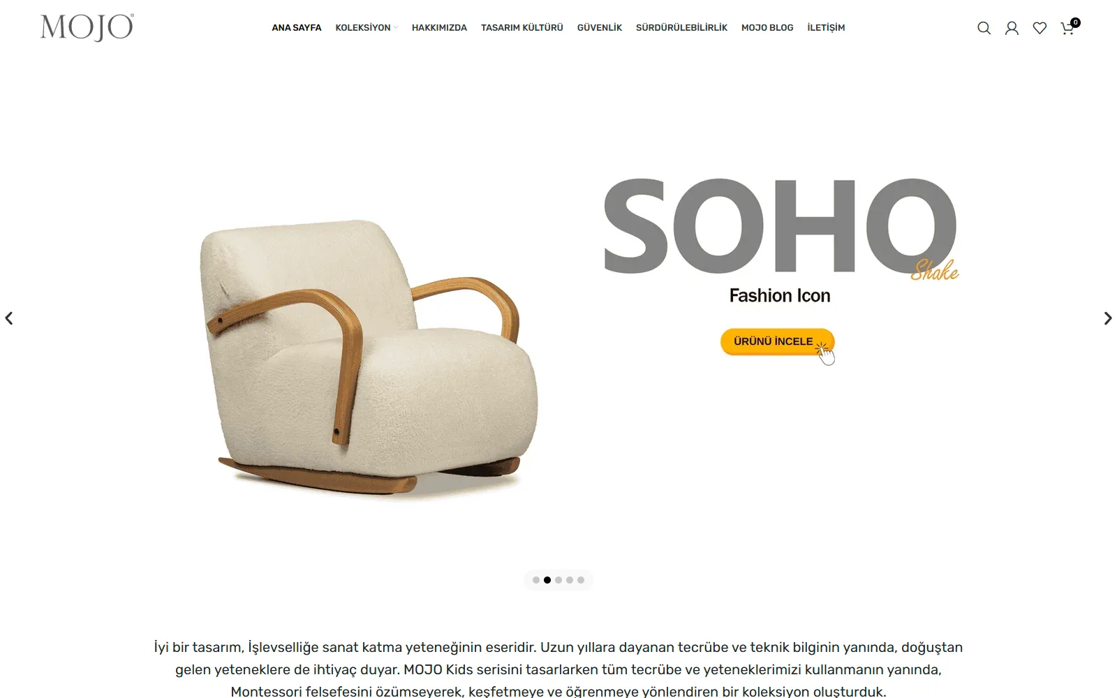 MOJO web sitesi ana sayfası